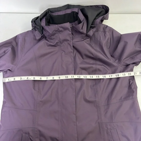 Eddie Bauer Weatheredge Plum Hooded Raincoat - Picture 4 of 7